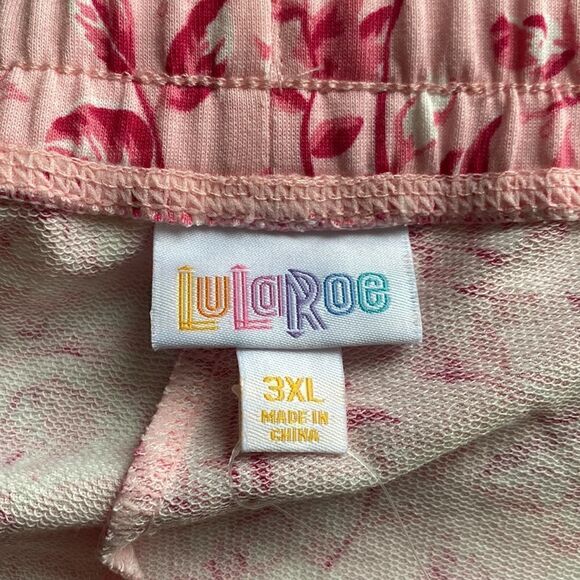 lularoe Jax Rose Floral Joggers Breast Cancer Awareness NWT - Picture 5 of 6